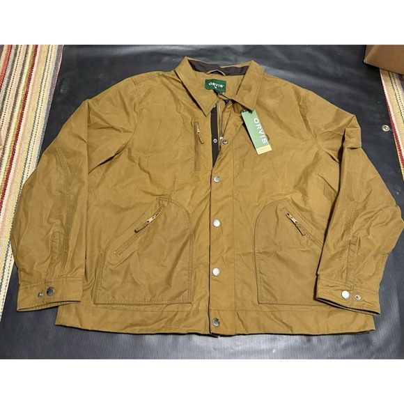 Orvis Other - Orvis Jacket Mens 2XL Brown Waxed Barn Chore Field Canvas Hunting Full Zip